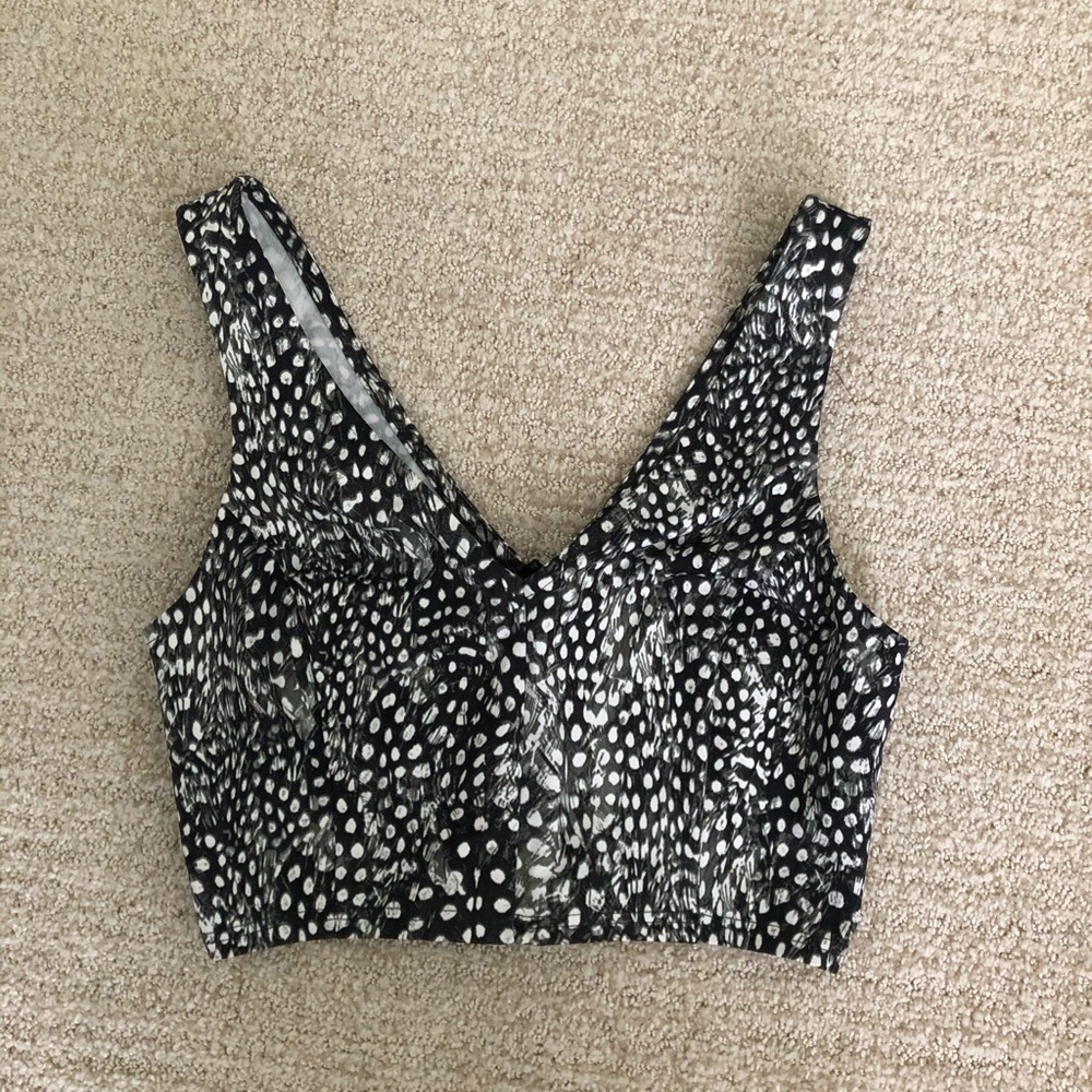 Topshop black and white crop top